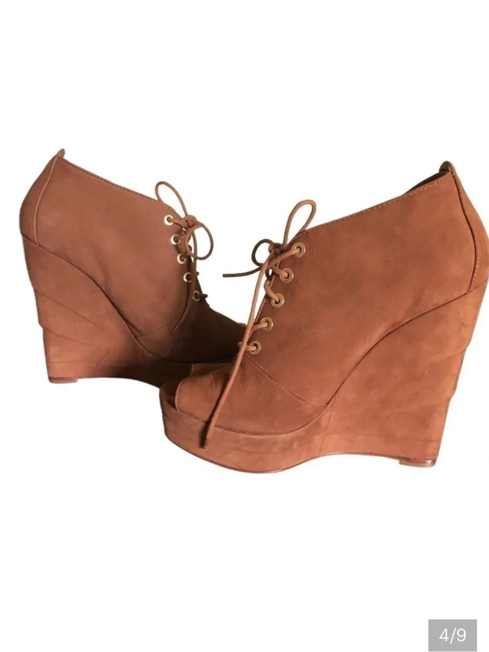 DVF Diane von Furstenberg Payton Suede Platform Wedge Booties 7.5 Designer